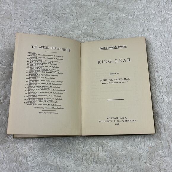 Antique King Lear The Arden Shakespeare - Heath's English Classic 1908 play book - Picture 10 of 11